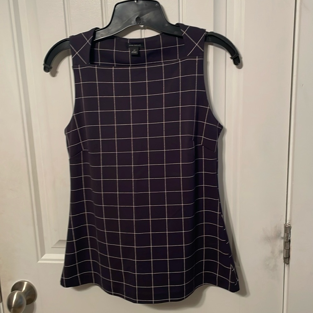 Ann Taylor Navy Peplum Top Size XS